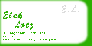 elek lotz business card